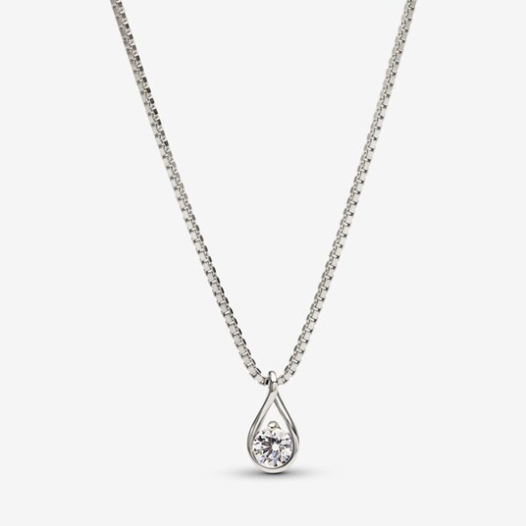 Pandora Australia Brilliance Lab-Created 0.25 Ct Tw Diamond Pendant Necklace White Gold
