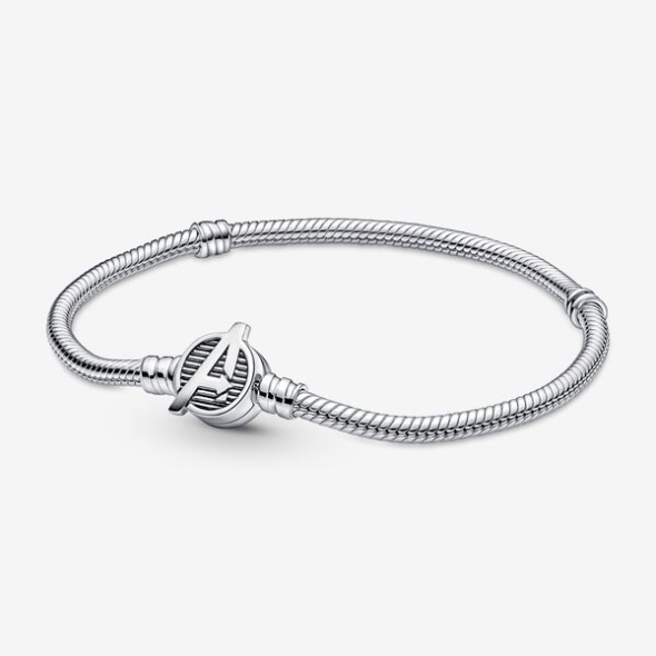 Pandora Australia Moments Marvel The Avengers Logo Clasp Snake Chain Bracelet
