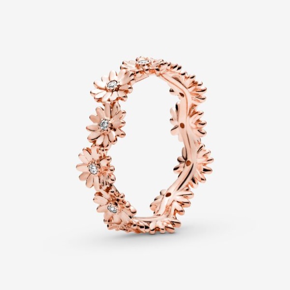 Sparkling Daisy Flower Crown Ring-Final Sale Pandora Australia Rose Gold Plated
