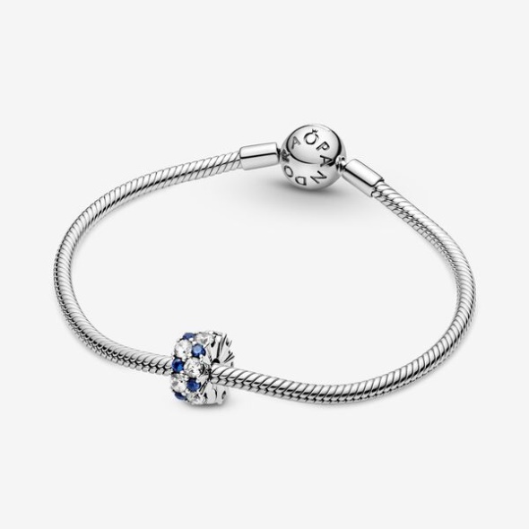 Clear Blue Sparkling Clip Charm Pandora Australia