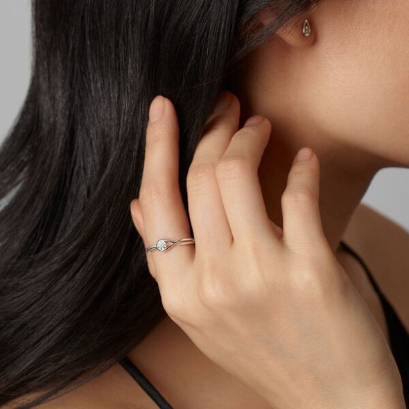 Pandora Australia Brilliance Lab-Created 0.15 Ct Tw Diamond Ring