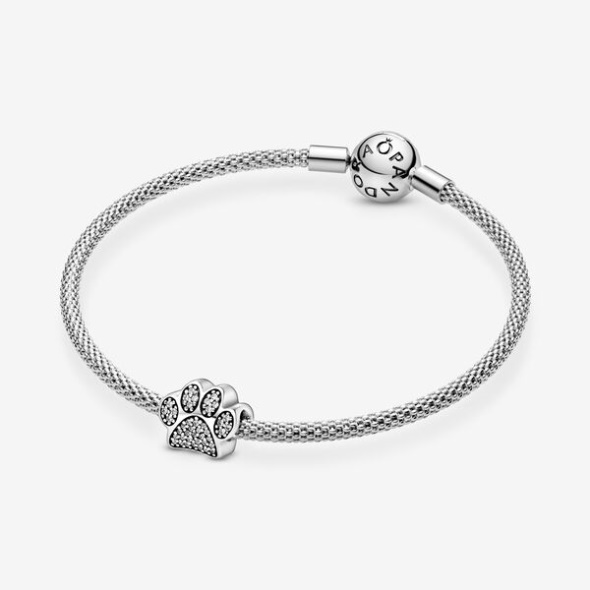 Sparkling Paw Print Charm Pandora Australia Sterling Silver