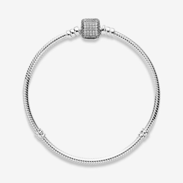 Pandora Australia Moments Sparkling Pave Clasp Snake Chain Bracelet