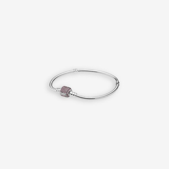 Pandora Australia Moments Sparkling Pave Clasp Snake Chain Bracelet