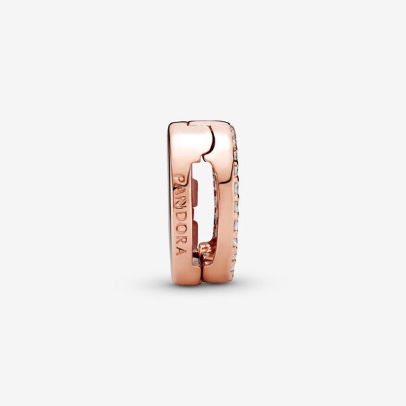 Round Pave Charm Pandora Australia Rose Gold Plated