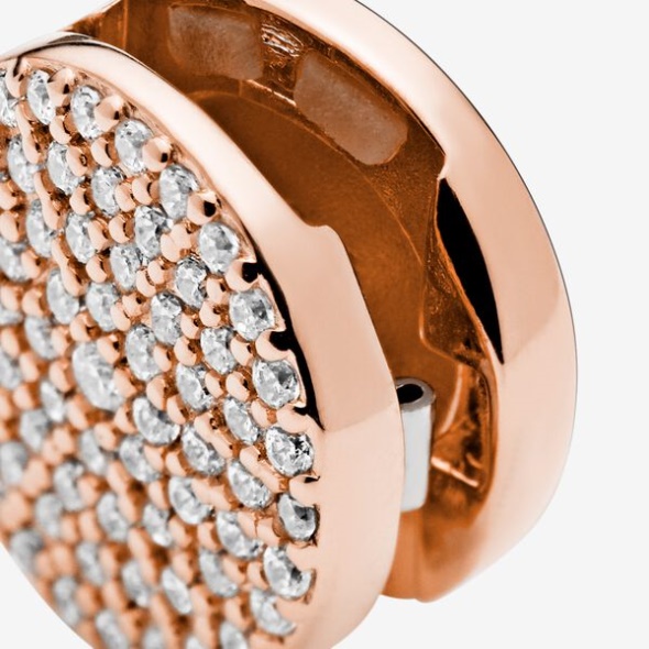 Round Pave Charm Pandora Australia Rose Gold Plated