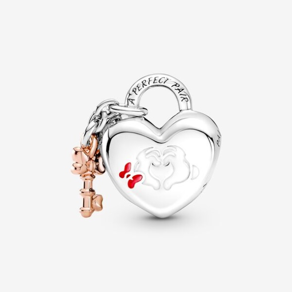 Disney Mickey Mouse Minnie Mouse Padlock Charm Pandora Australia
