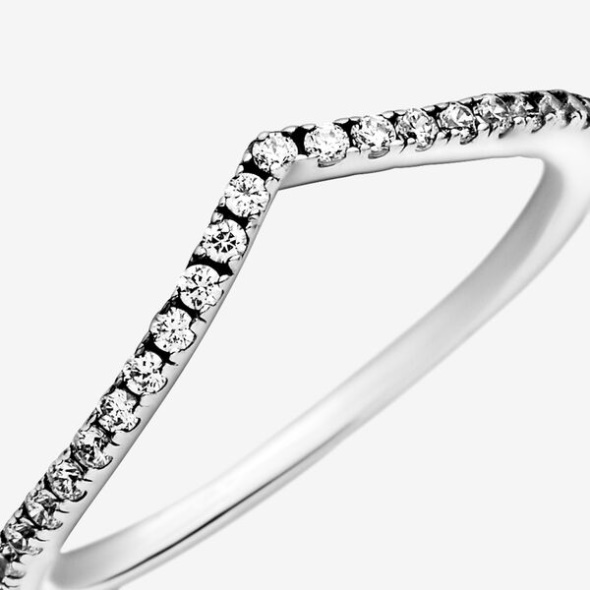Teardrop Halo And Wishbone Stacking Ring Set Pandora Australia