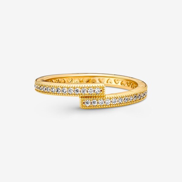 Sparkling Overlapping Ring Pandora Australia Gold Plated