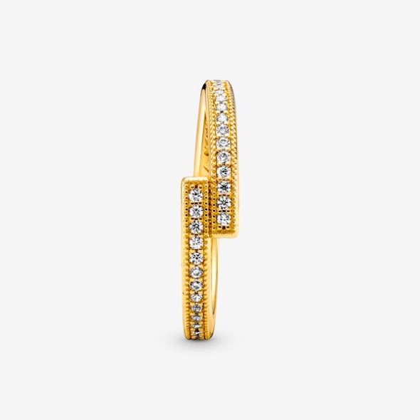 Sparkling Overlapping Ring Pandora Australia Gold Plated