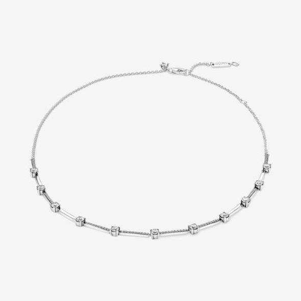 Sparkling Pave Bars Earring And Necklace Set Pandora Australia