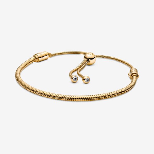Pandora Australia Moments Snake Chain Slider Bracelet Gold Plated