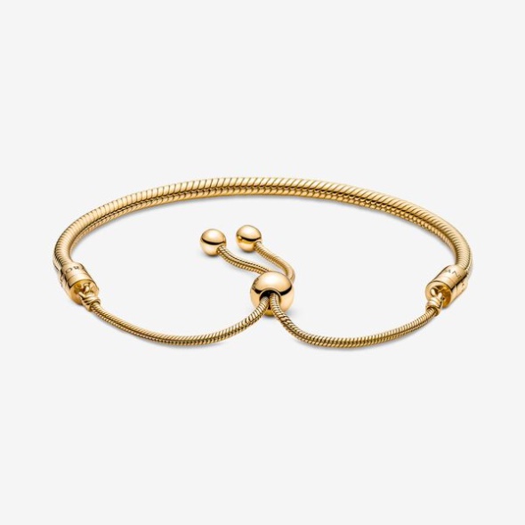 Pandora Australia Moments Snake Chain Slider Bracelet Gold Plated