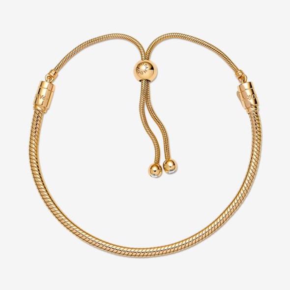 Pandora Australia Moments Snake Chain Slider Bracelet Gold Plated