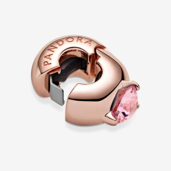 Pink Heart Solitaire Clip Charm Pandora Australia