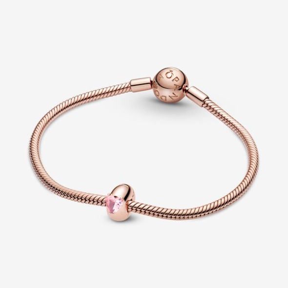 Pink Heart Solitaire Clip Charm Pandora Australia