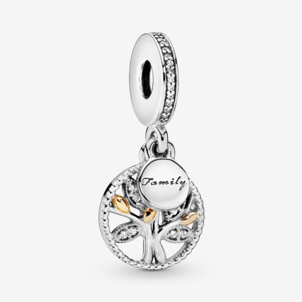 Sparkling Family Tree Dangle Charm Pandora Australia Two-Tone