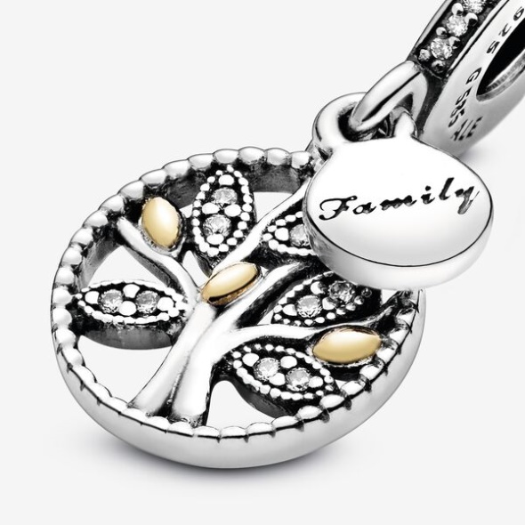 Sparkling Family Tree Dangle Charm Pandora Australia Two-Tone