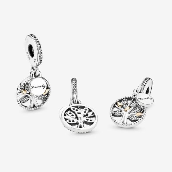 Sparkling Family Tree Dangle Charm Pandora Australia Two-Tone