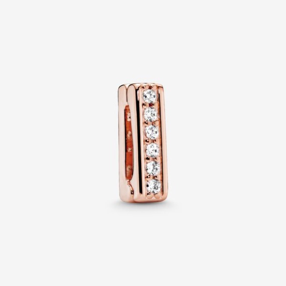 Sparkling Clip Charm Pandora Australia Rose Gold Plated