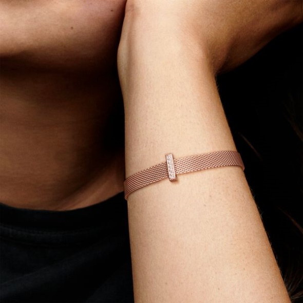 Sparkling Clip Charm Pandora Australia Rose Gold Plated