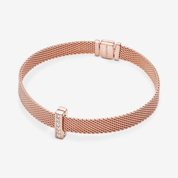 Sparkling Clip Charm Pandora Australia Rose Gold Plated