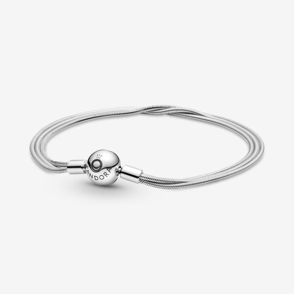 Pandora Australia Moments Multi Snake Chain Bracelet Sterling Silver