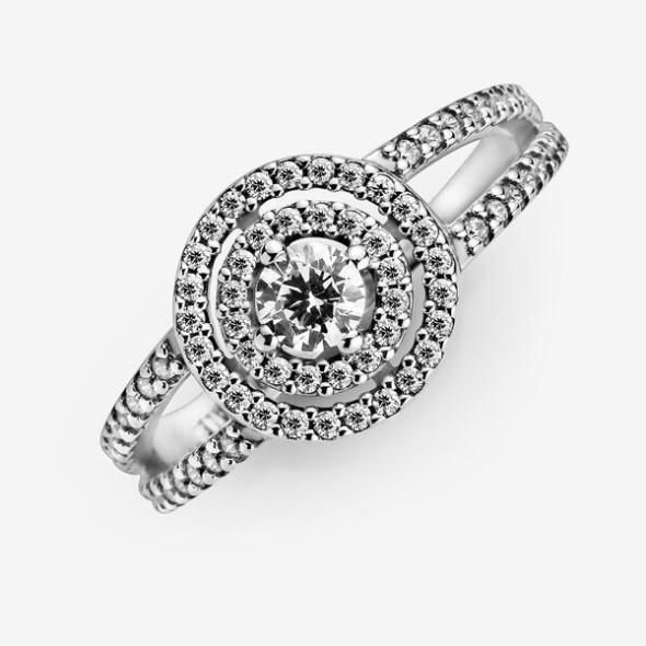 Sparkling Double Halo Ring Pandora Australia