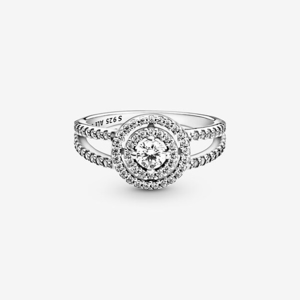 Sparkling Double Halo Ring Pandora Australia