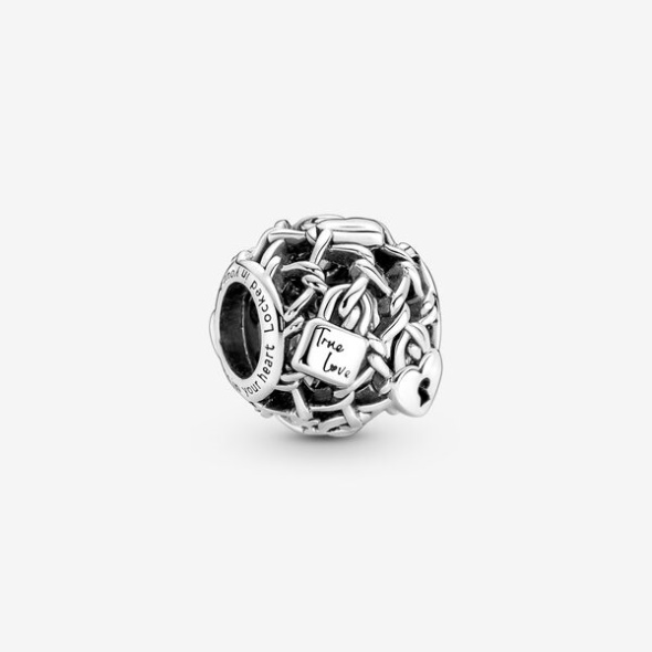 Openwork Chain Link Padlock Charm Pandora Australia