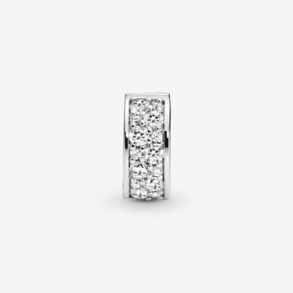Clear Pave Clip Charm Pandora Australia Sterling Silver