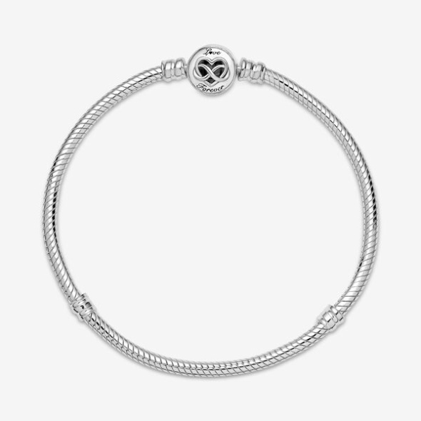 Pandora Australia Moments Heart Infinity Clasp Snake Chain Bracelet