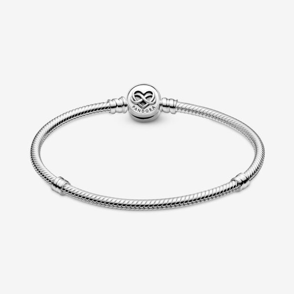 Pandora Australia Moments Heart Infinity Clasp Snake Chain Bracelet