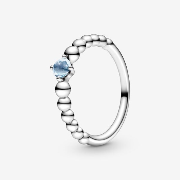 March Aqua Blue Beaded Ring Pandora Australia