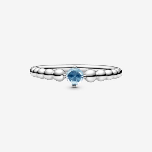 March Aqua Blue Beaded Ring Pandora Australia