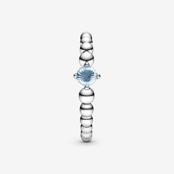 March Aqua Blue Beaded Ring Pandora Australia