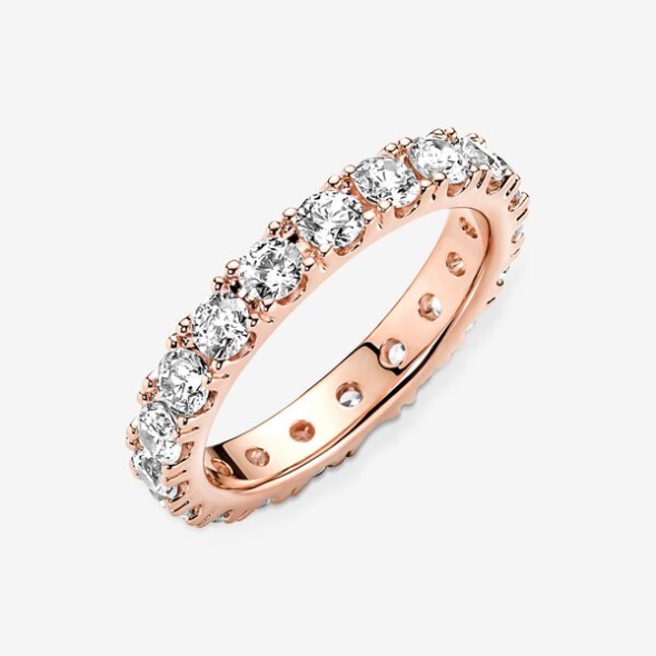Sparkling Row Eternity Ring Pandora Australia Rose Gold Plated