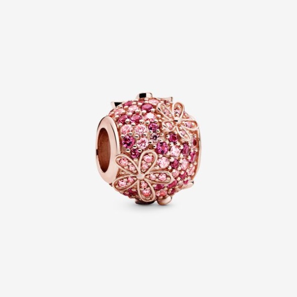 Pink Pave Daisy Flower Charm Pandora Australia