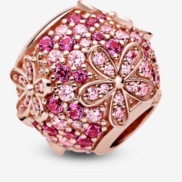 Pink Pave Daisy Flower Charm Pandora Australia