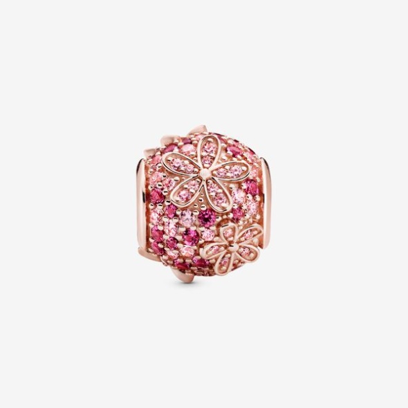 Pink Pave Daisy Flower Charm Pandora Australia