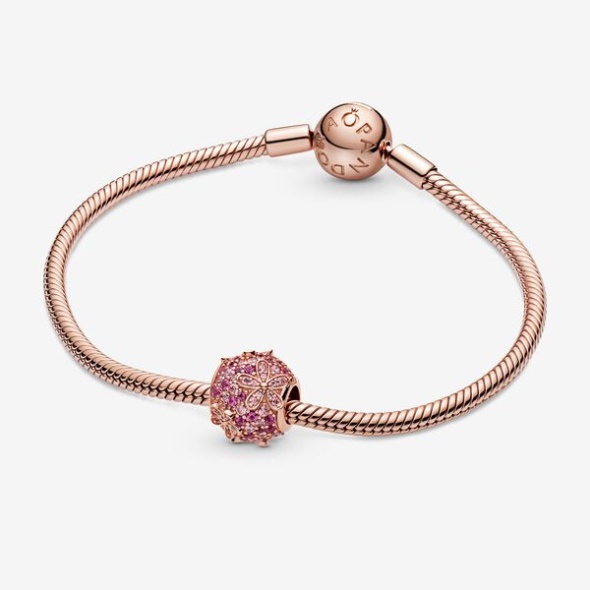 Pink Pave Daisy Flower Charm Pandora Australia