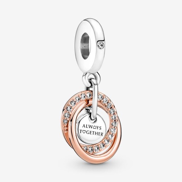 Family Circle Rose Charm Necklace Set Pandora Australia