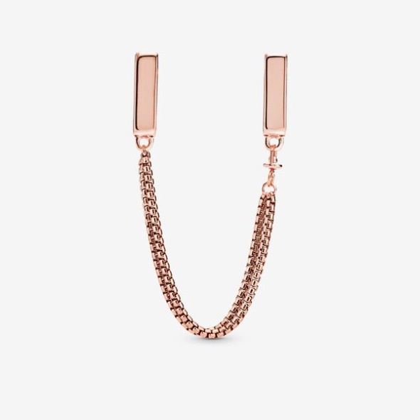 Safety Chain Clip Charm Pandora Australia Rose Gold Plated