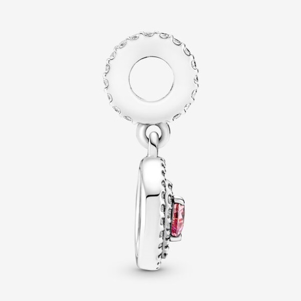 Sparkling Double Halo Heart Dangle Charm Pandora Australia