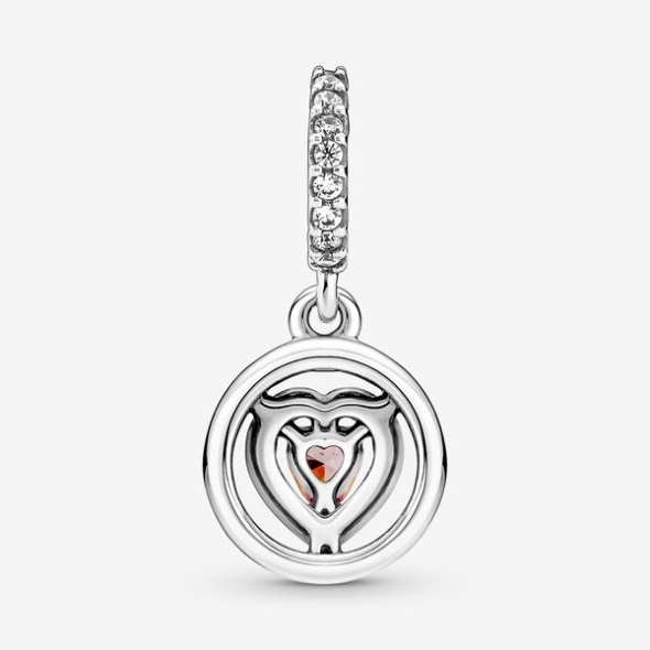 Sparkling Double Halo Heart Dangle Charm Pandora Australia