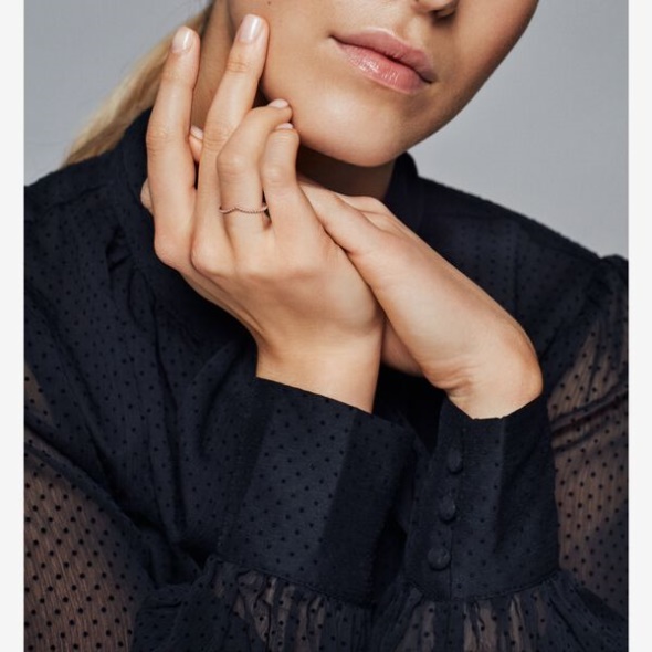 Beaded Wishbone Ring-Final Sale Pandora Australia Rose Gold Plated