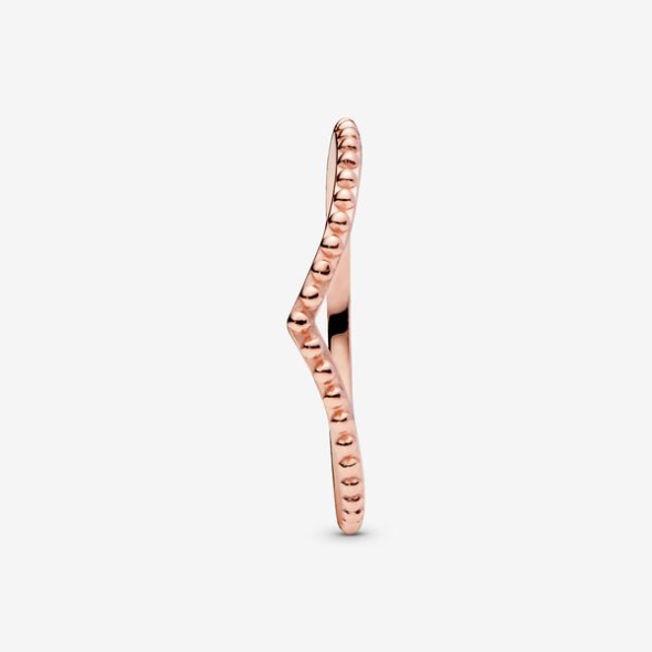 Beaded Wishbone Ring-Final Sale Pandora Australia Rose Gold Plated