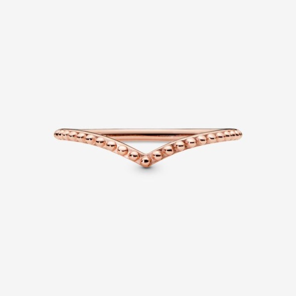 Beaded Wishbone Ring-Final Sale Pandora Australia Rose Gold Plated