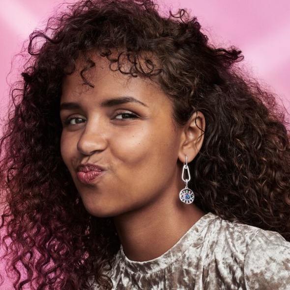 Pandora Australia Me Single Hoop Link Earring Sterling Silver