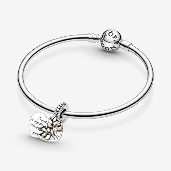Two-Tone Family Tree Heart Dangle Charm Pandora Australia